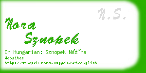 nora sznopek business card